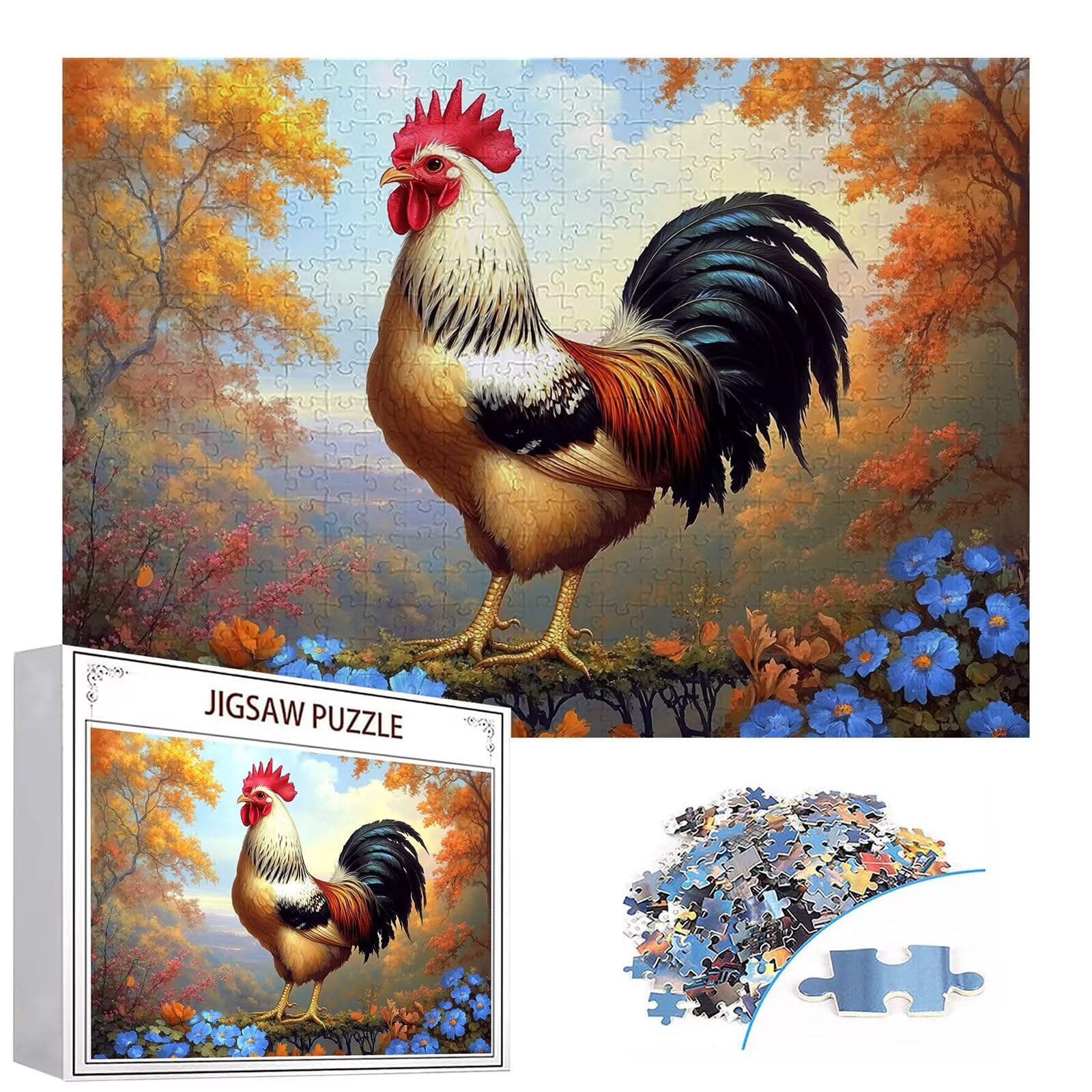 Puzzle 2000 elementów kurczak dla dorosłych las 100 x 70 cm unikalne rzemiosło klasyczne 3D drewniane układanka do rodzinnych gier biznesowych, układanka do samodzielnego wykonania nawet do dekoracji