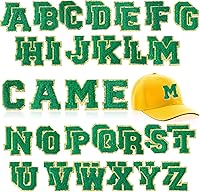 Vista 23 de WILLBOND 52 parches autoadhesivos de letras de felpilla de 2.2/2.8 pulgadas A-Z, calcomanías bordadas del alfabeto para ropa, bolsa, sombrero