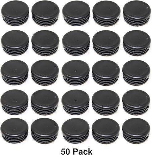 Miniatura 2 de Tapa de extremo de tubo redondo de 1.5 pulgadas, tapón de extremo de orificio negro de plástico, tapón de cubierta de tubo de diámetro exterior de