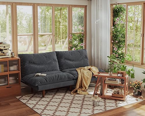 Futon Sofa Bed, 69 inch Futon Couch with Adjustable Backrest,