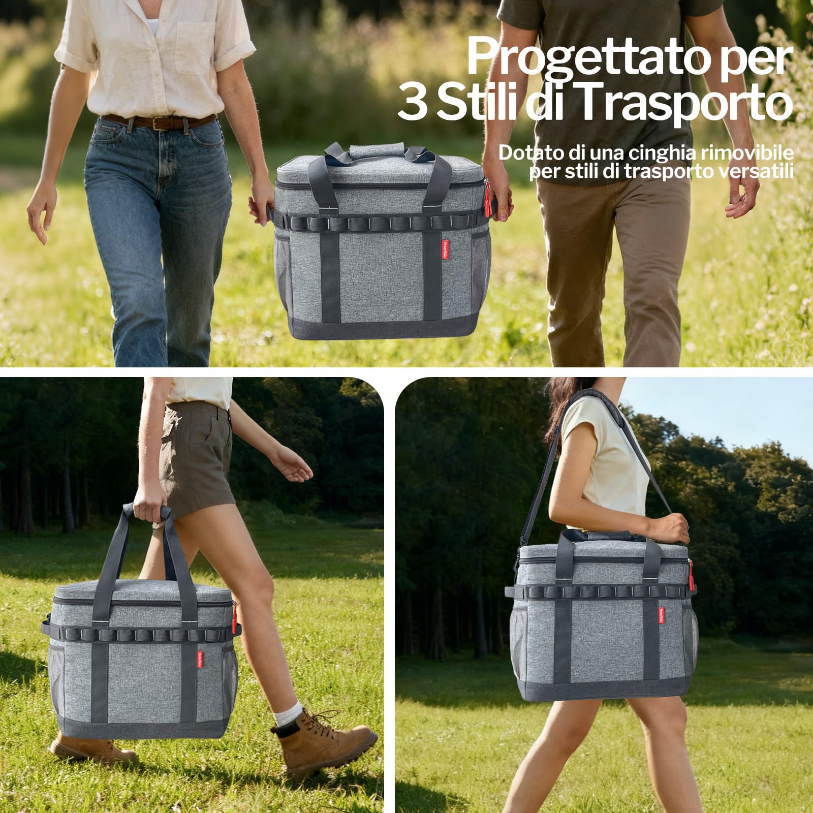 Borsa Termica 40L Raffreddamento 12 Ore Cooler Bag Portatile Manici Multipli