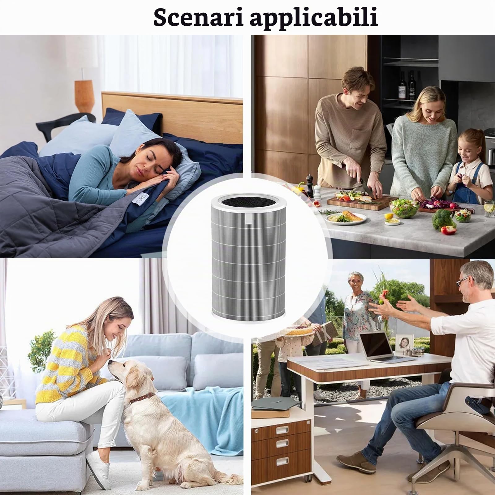 4 Pro Filtro di ricambio per Xiaomi Smart Air Purifier 4 Pro, ricambio 3 in 1 H13 HEPA e filtro dell'aria a carbone attivo ad alta efficienza – grigio