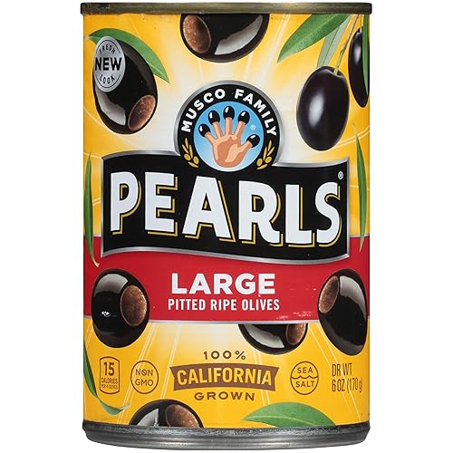 PEARLS, Aceitunas negras grandes, 6 onzas, paquete de 6