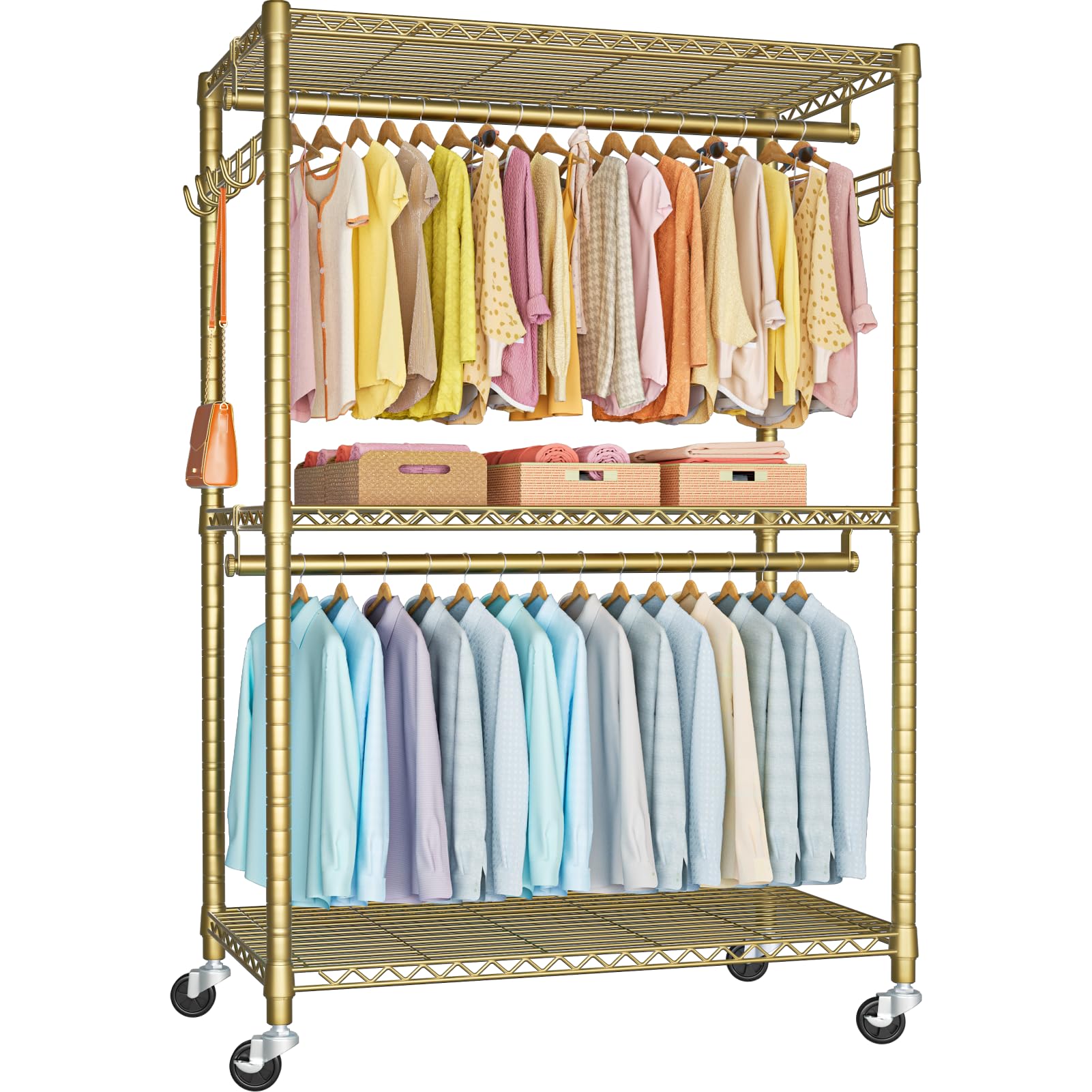 Photo 1 of ***STOCK PHOTO REFERENCE ONLY***FUTASSI P1 Plus Rolling Clothes Rack, 22mm Diameter Heavy Duty Garment Rack