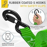 Vista 3 de AUGO Correas de Trinquete de Servicio Pesado y Bucles Suaves – Paquete de 4 Correas de Trinquete Extra Fuertes de 1.5" por 10' con Cierres