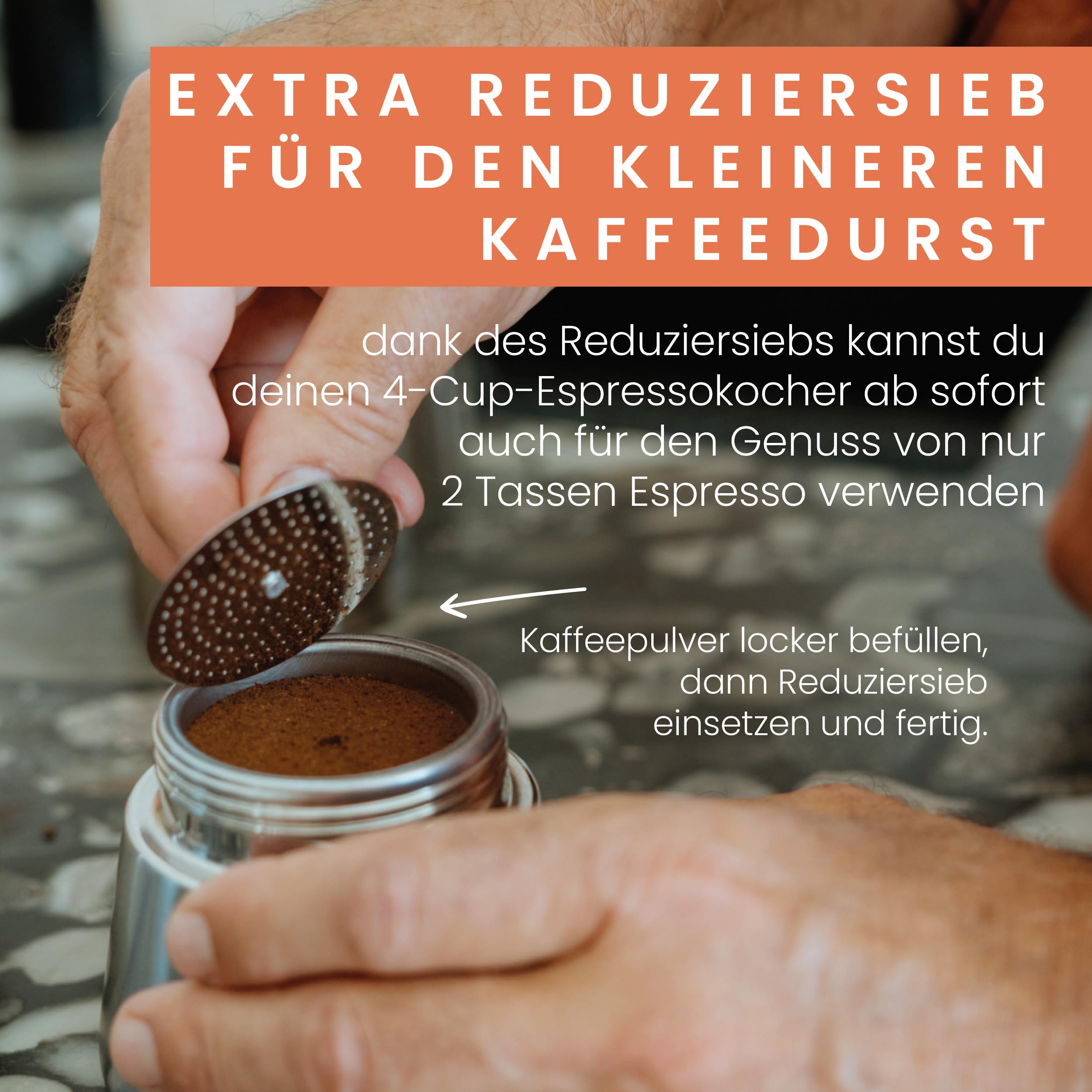 Groenenberg Spar Set 5 | Espressokocher Induktion 4 Tassen + Espressotassen aus Edelstahl | Espressokanne (200ml)