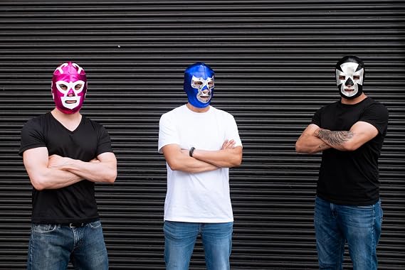 THREE MASK | Pro-Quality Wrestling Masks | Authentic Lucha Libre Costume - Adult Size | Mascaras de Luchador Made in Mexico
