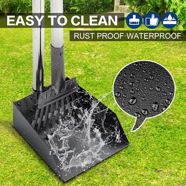 THRISEED Dog Pooper Scooper, Durable Dog Poop Tray and Long Handle Rake Set for Large Medium Small Dogs, Heavy Duty Pet Suppliers in use