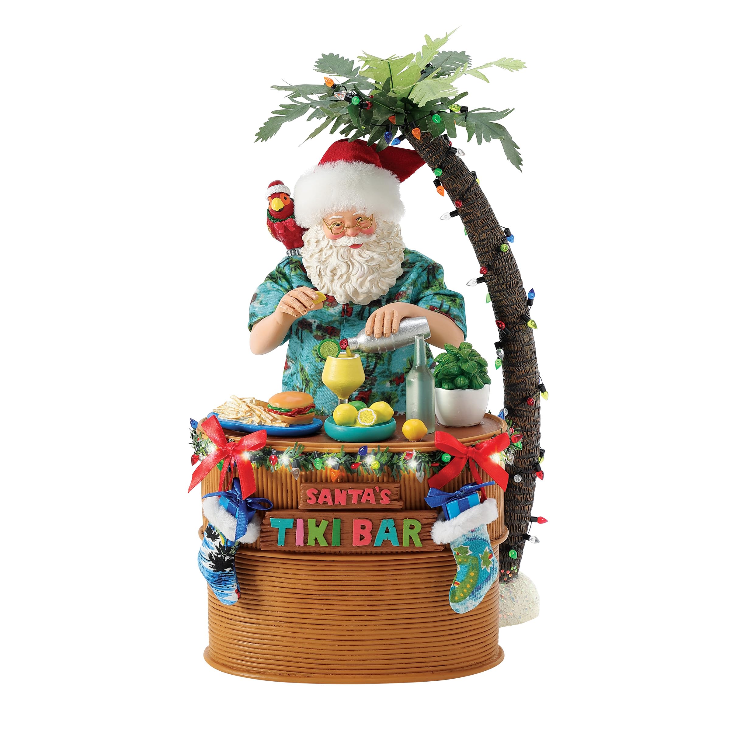 Department 56 Possible Dreams Santa by The Sea Tiki Bar Lit