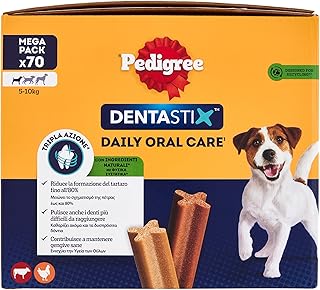 Pedigree Dentastix Snack für Mundhygiene, Kleiner Hund 5-10 kg, Packung mit 70 Stäbchen insgesamt product image