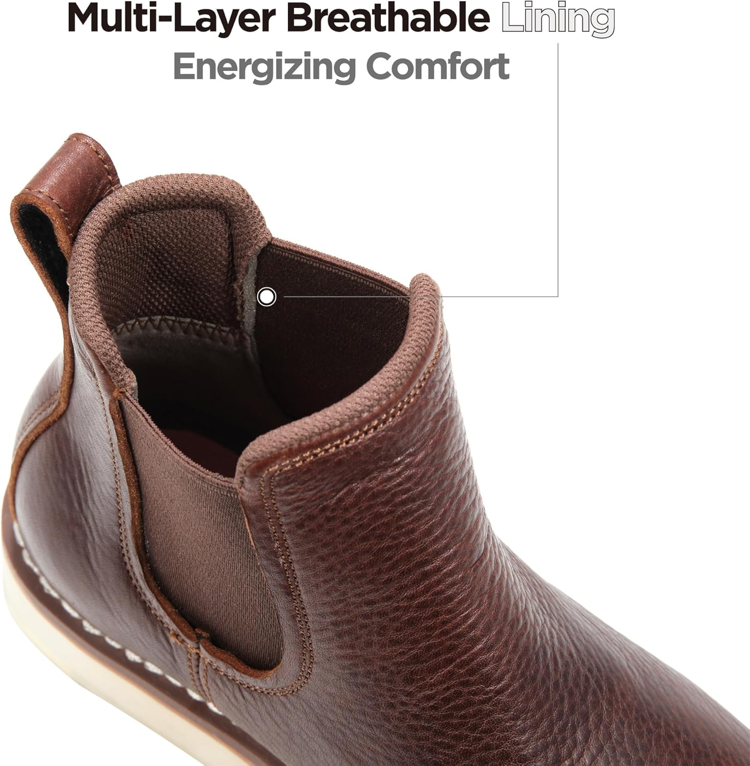 SUREWAY Men's Slip On Chlesea Work Boots for Men - Soft Toe,Lightweight Comfortable,Full Grain Leather,Slip-resistant Wedge Sole - Image 5