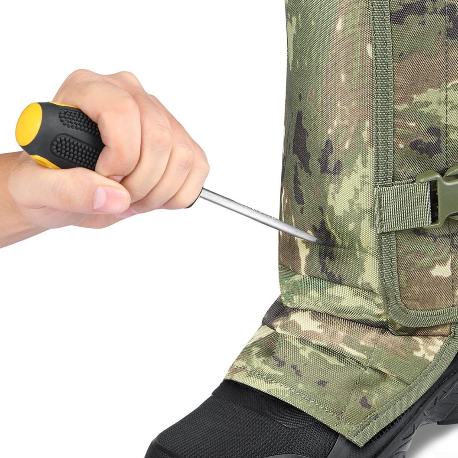 1/2/4 pares de polainas de senderismo al aire libre, con protección Oxford y PP, hebillas ajustables para caza, camping, montañismo, viajes en la selva, verde (4 piezas verdes)