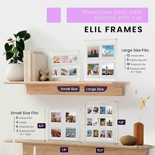 Miniatura 5 de Elil Polaroid & Fujifilm - Marco de fotos flotante de acrílico transparente de 11.8 x 10.2 pulgadas con capacidad para fotos de 8 x 10 pulgadas o 12