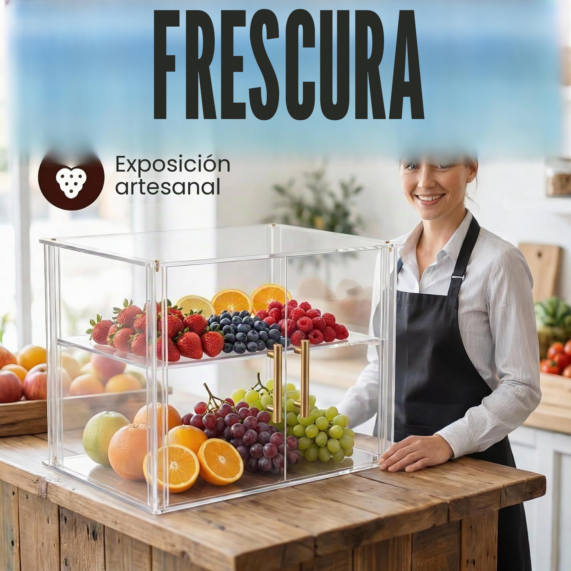 Vitrina de 2 niveles para panadería con puerta magnética, vitrina acrílica transparente para repostería de cocina, vitrina de alimentos, mantiene fresco para rosquillas, bagels, pasteles y