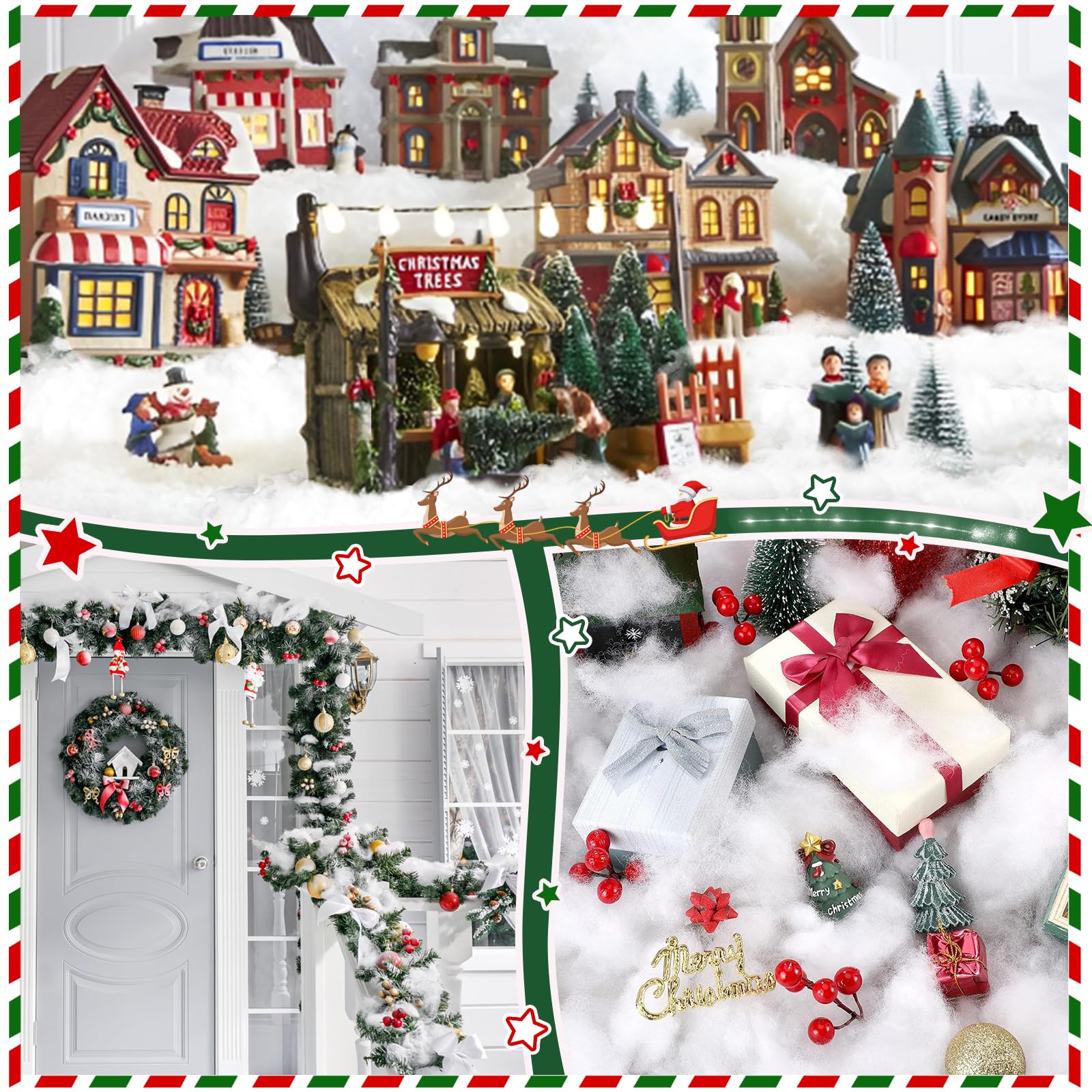 Neige Artificielle En Coton PP - Décoration De Noël, Réutilisable, Pour Sol, Fenêtre, Arbre De Noël, Créations DIY - Effet Hivernal Réaliste