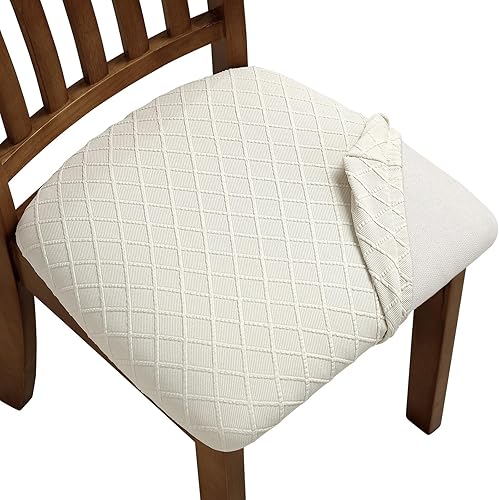 Fundas elásticas para asiento de silla de comedor, fundas de asiento extraíbles y lavables para asiento de cocina, fundas de cojín protectoras (4,