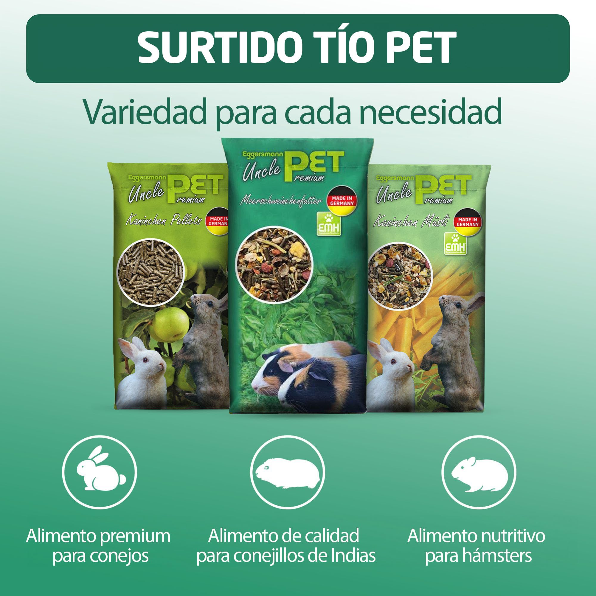 Eggersmann Alimento Premium para cobayas - Muesli Natural con Hierbas, Verduras y Frutas (Bolsa de 15 kg)