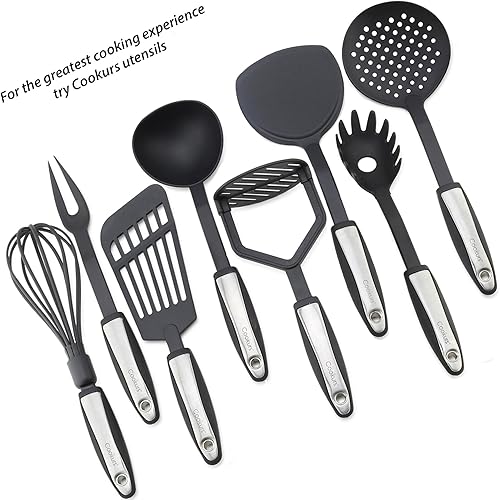 Miniatura 6 de Juego de utensilios de cocina de cookurs incluye 8 utensilios de cocina antiadherentes, triturador de espagueti, desnatador, cucharón, pescado,