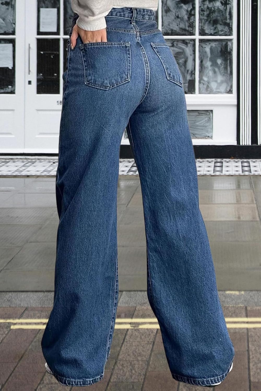 FairBeauty Women's Straight Leg High Waist Baggy Denim Jeans Loose Boyfriend Casual Stretchy Jeans - Image 5