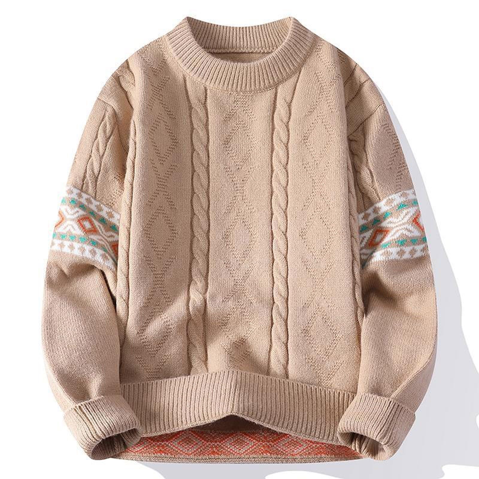 Generisch Maglione natalizio da uomo, girocollo, maglione natalizio, maglione a maniche lunghe, maglione termico per Natale, maglione a maniche lunghe