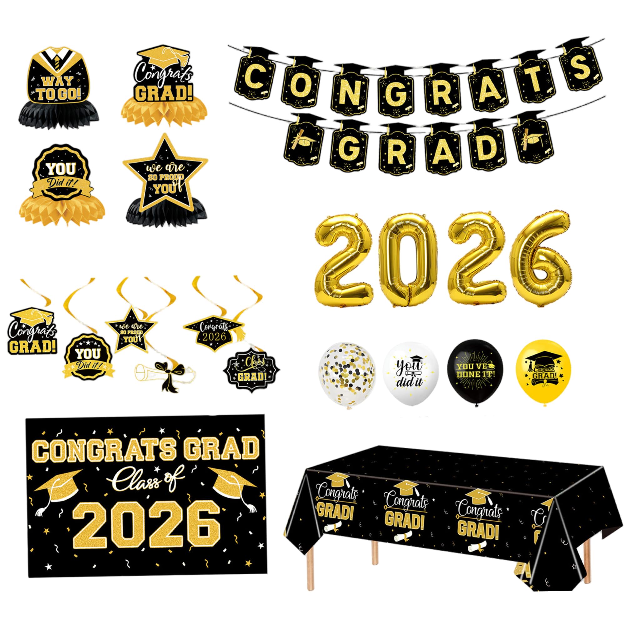 Decoraciones de graduación 2026 con telón de fondo de alta calidad