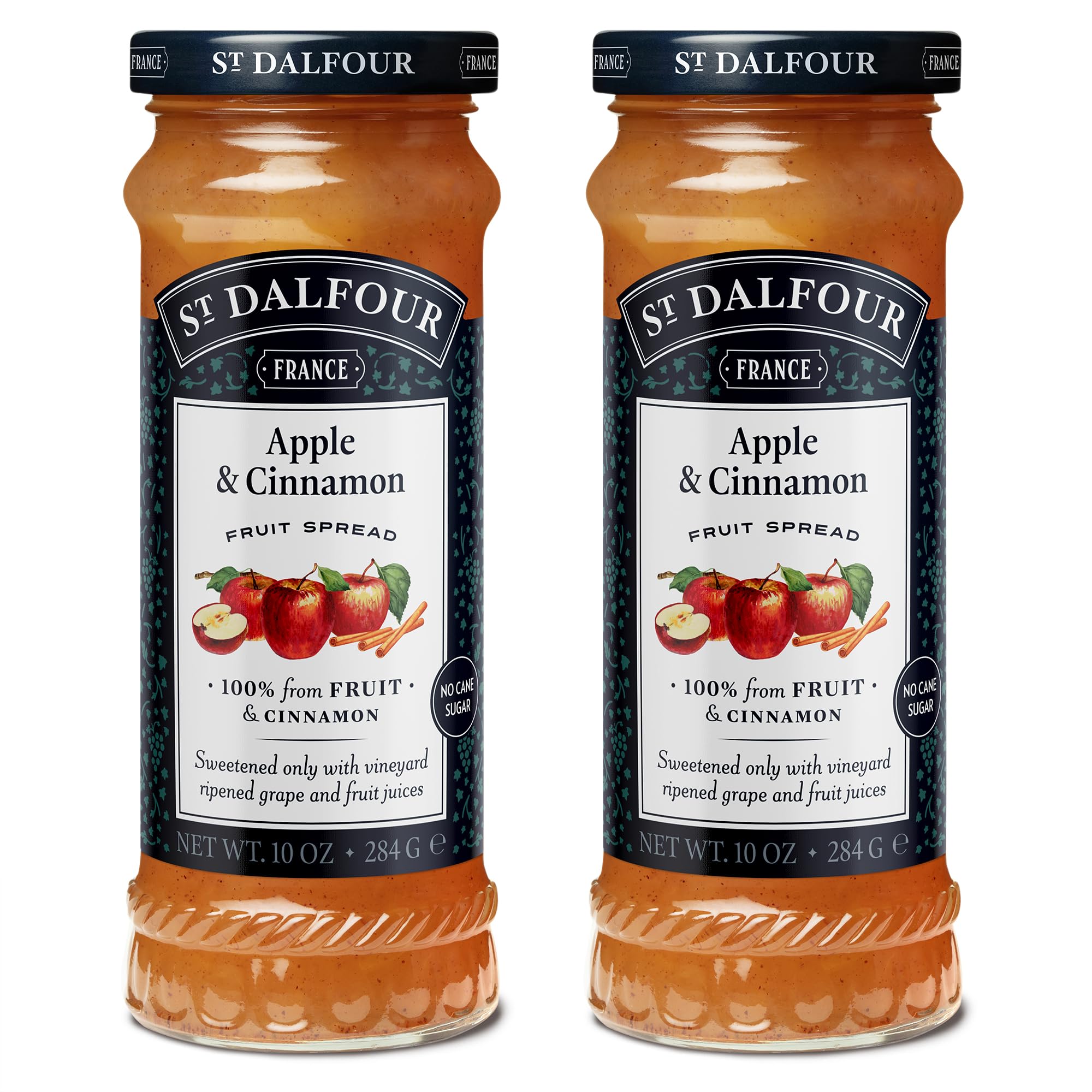 St. Dalfour Apple & Cinnamon / 10 Ounce (Pack of 2) / 2 Jams & Preserves