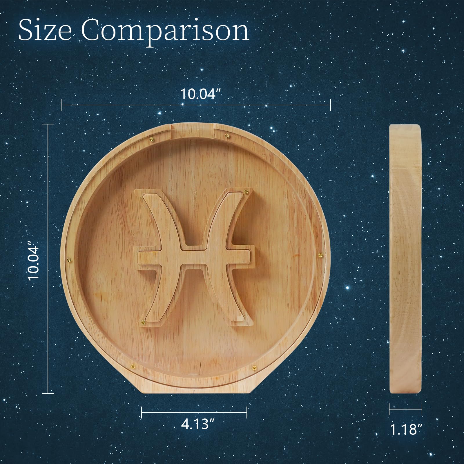 WOOD CITY Wooden Horoscope Piggy Bank for Kids Boys Girls, 10