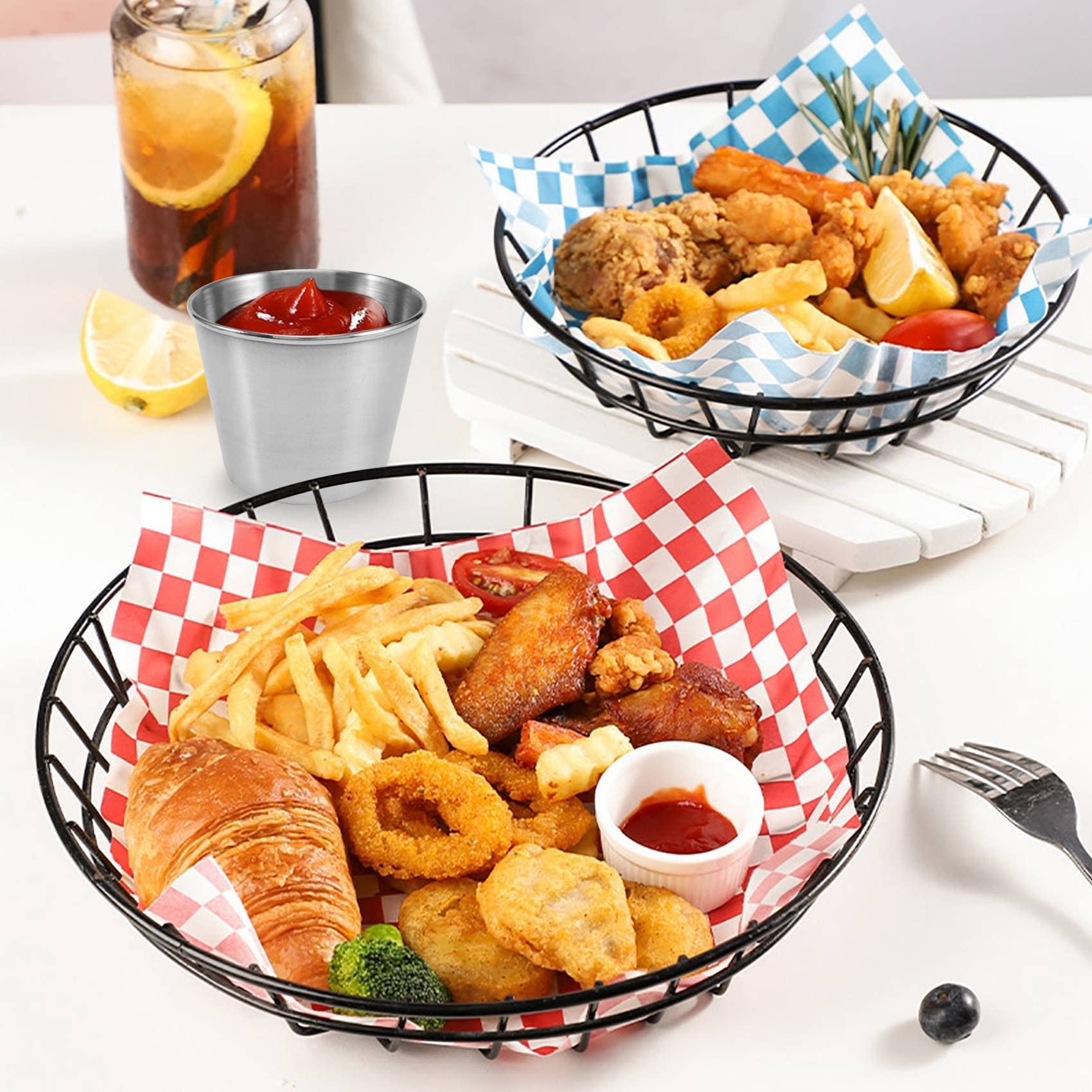 48 Paquets de 1,5 Oz/45 ML de Tasses à Sauce à Condiments en Acier Inoxydable Tasses à Sauce à Tremper Plats à Condiments RéUtilisables