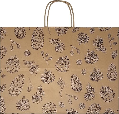 Miniatura 2 de Bolsas de color marrón chocolate, bolsas de papel kraft extra grandes, bolsas de compras (tamaño de la boga 16 pulgadas de ancho x 12 pulgadas de