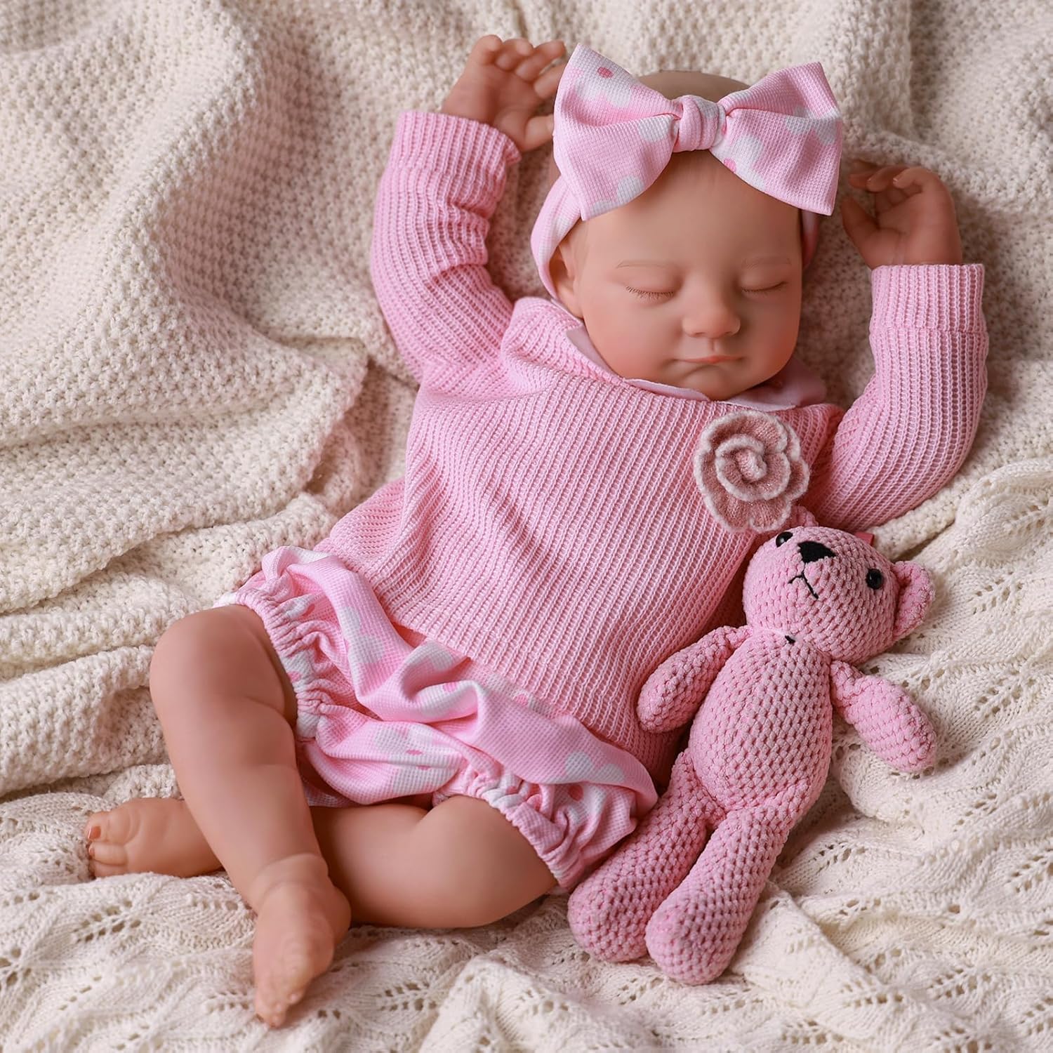 JIZHI Lifelike Reborn Baby Doll, 20 Inch Realistic Soft Body Newborn Baby Doll Girl