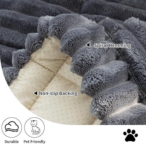 Miniatura 3 de Funda para sofá, fundas de sofá para perros, lavables, antideslizantes, a rayas, para sofá seccional, protector de muebles para forma de L (gris