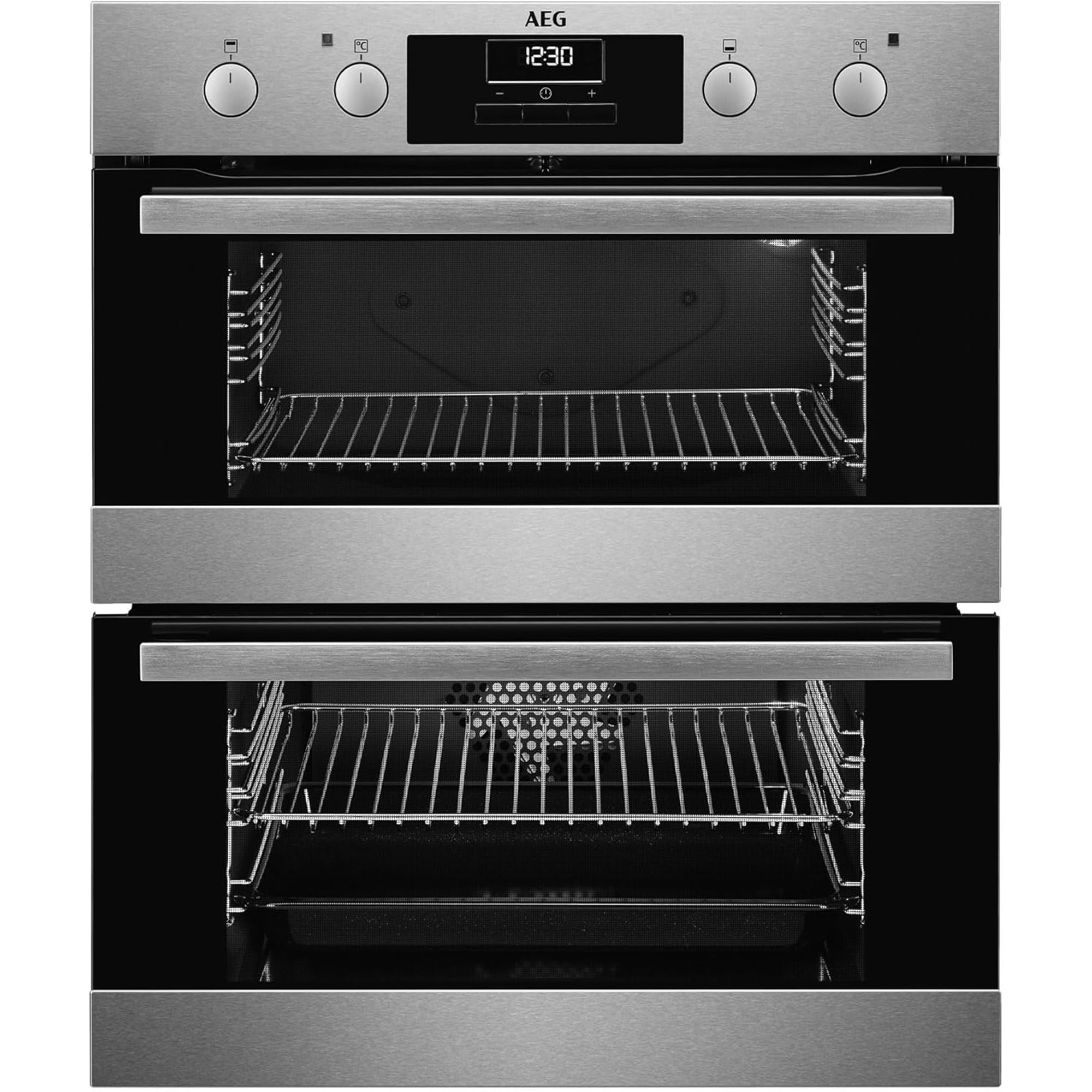 Aeg Surroundcook Dub331110m Electric Built-Under Double Oven - Stainless Steel, Stainless Steel