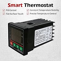 Vista 5 de Controlador de temperatura PID, pantalla digital REX-C100 Caja de controladores de temperatura con relé de estado sólido SSR 40DA y sonda termopar