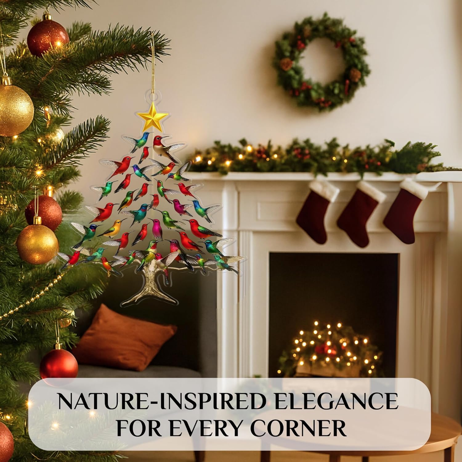 Hummingbird Christmas Ornament, Colorful Hummingbirds Tree Decor, Stacked Bird Ornament for Christmas, Winter Hummingbirds Home Decoration, for Bird Lovers - Image 7