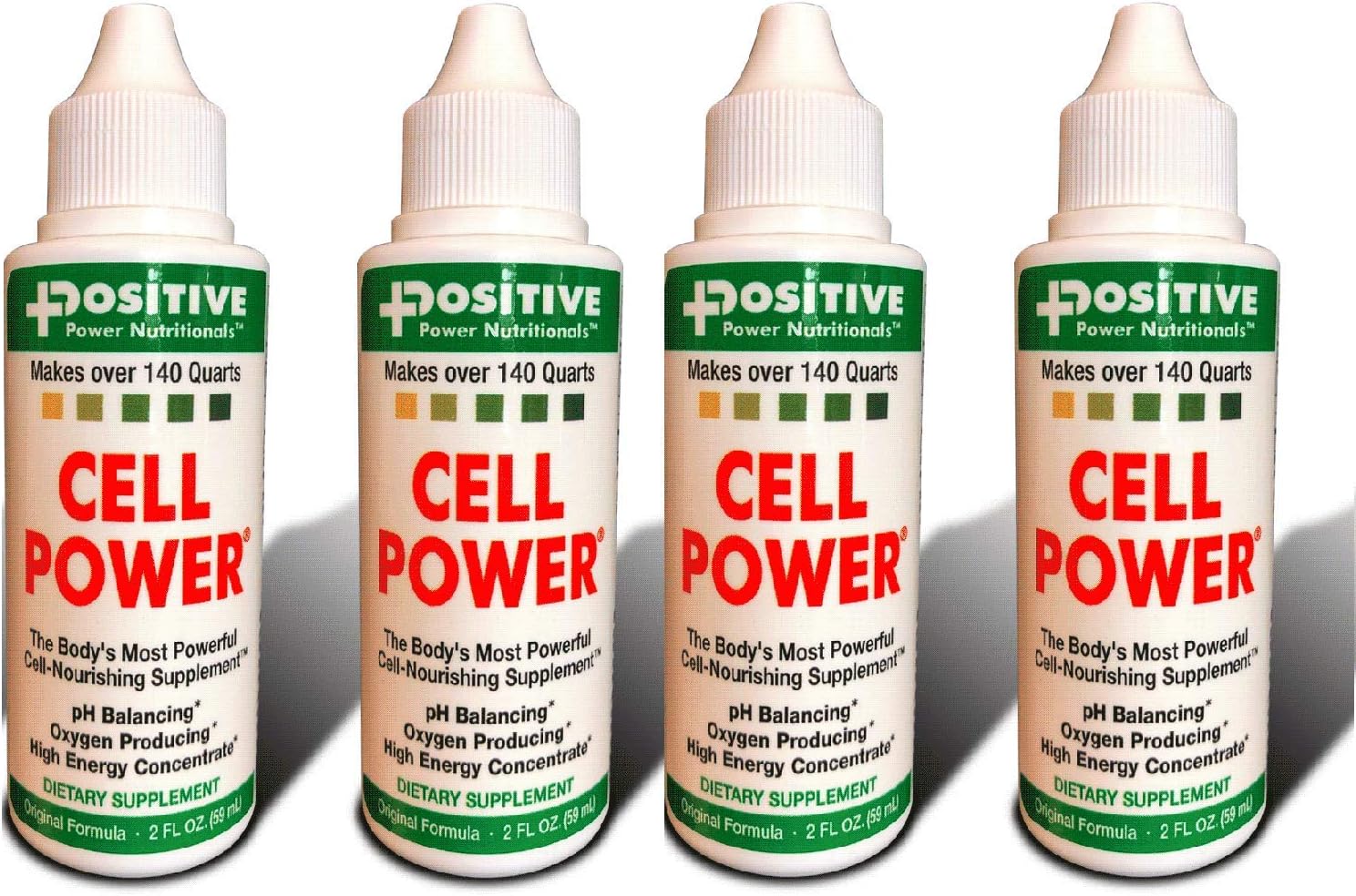 Cell Power Liquid High-Energy Concentrate, 2 oz. Bottle (Pack of 4) -Original 1949 Formula: pH Balancing, Oxygen Producing -1 oz. Makes over 75 quarts (4)