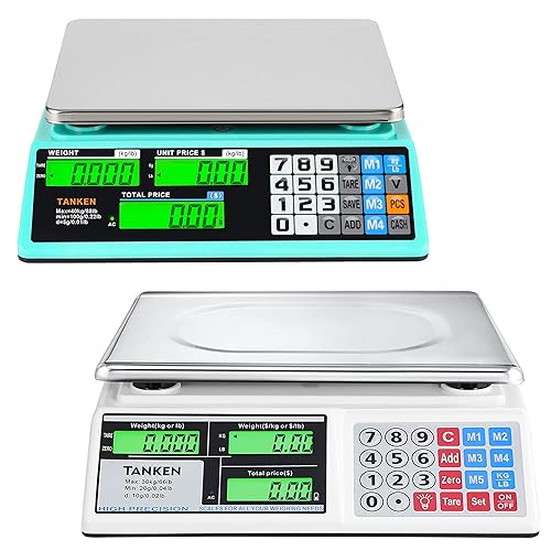 Báscula de computación de precios, báscula comercial digital de alimentos, báscula electrónica de conteo con retroiluminación LCD verde para