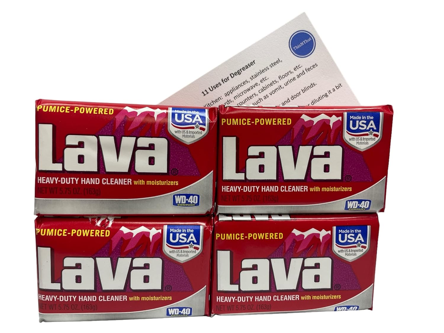 Lava HeavyDuty Hand Cleaner Bar Soap Bundle (4) 5.75oz