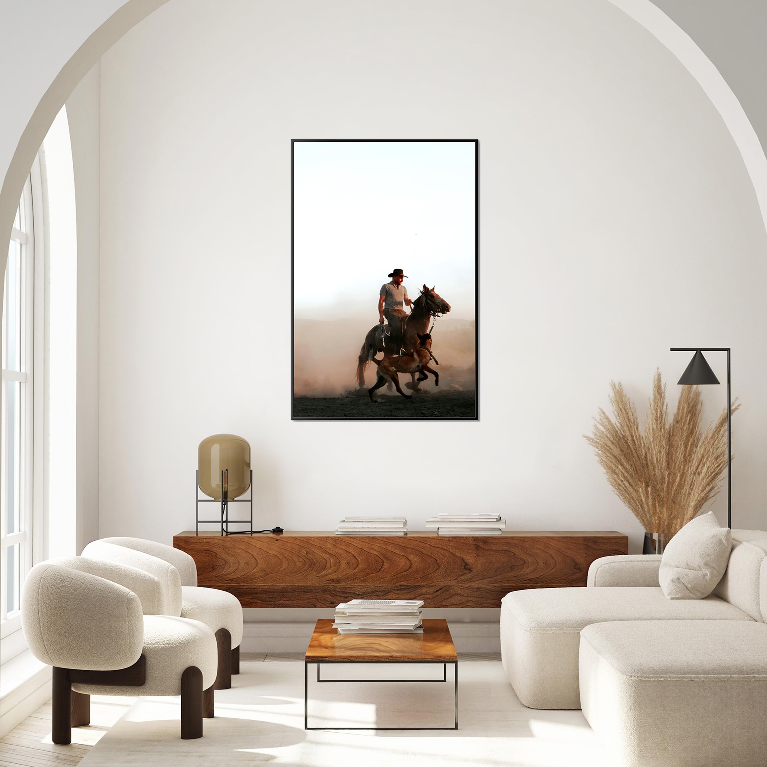 eletecpro Cornice nera per poster, 61 x 91 cm, con 4 strisce staccabili, grande decorazione da parete da appendere orizzontalmente e verticalmente, per poster artistici e film, confezione da 2