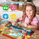 4 Packs 100 Pieces Puzzles for Children Aged 4-6-8-10 Years Doughnuts Insects Dalmatians Animals Large Puzzles Educational Toys for Older Adults