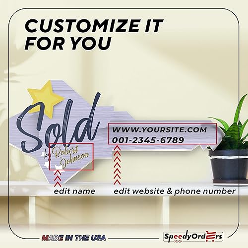 Miniatura 6 de SPEEDYORDERS Real Estate Closing Cartel personalizado para nuevo propietario de vivienda, estilo plateado, se vende Key Sign Prop Realtor Key Prop