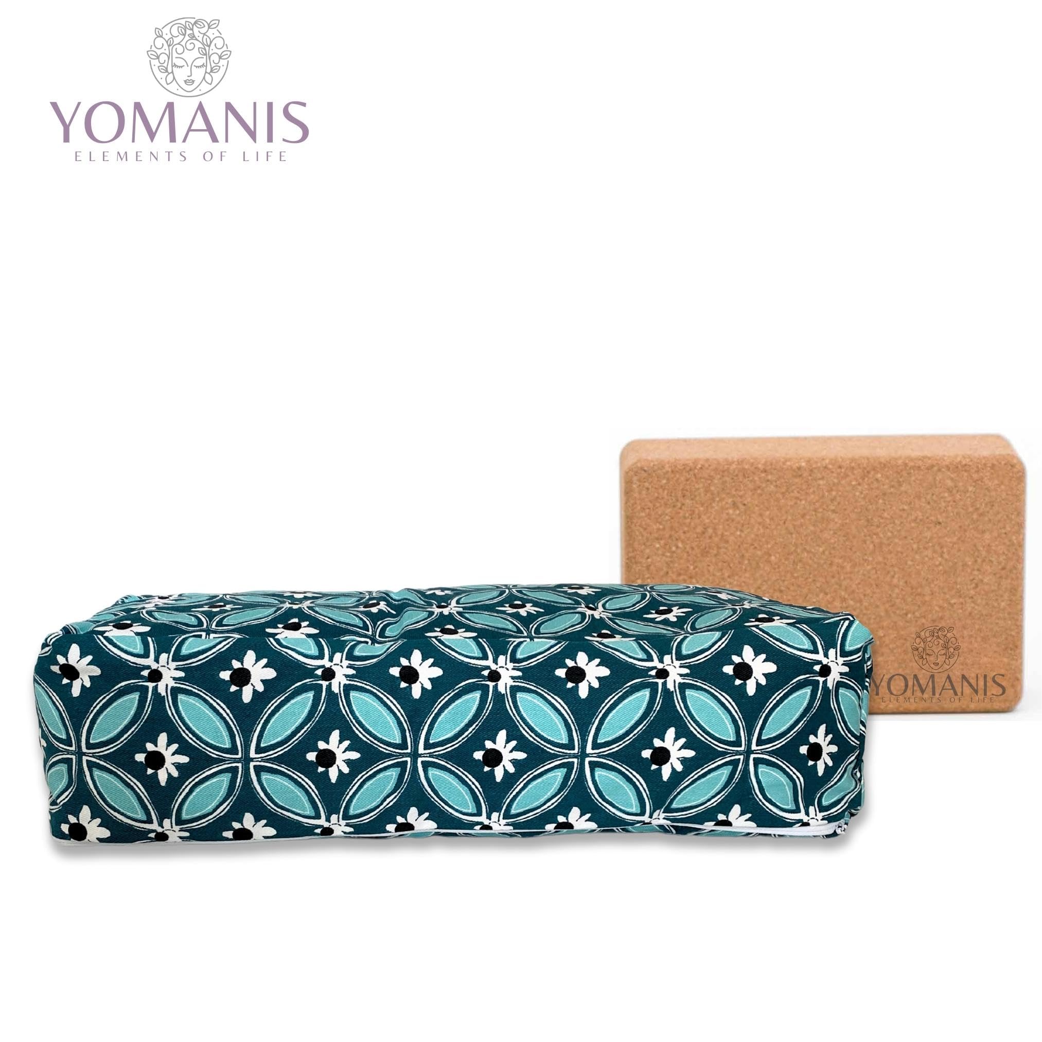 Balisa Cuscino da viaggio Bolster 40 x 18 x 10 cm per yoga e meditazione, imbottitura in cotone, solido e stabile, naturale e biologico, certificato Öko Tex. Ideale per lo yoga in viaggio