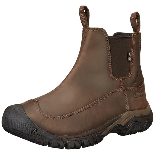 KEEN Men's Anchorage 3 Waterproof Pull On Insulated Snow Boots, Dark Earth/Mulch, 10