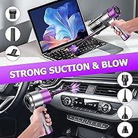 Vista 3 de EYYA Aspirador de mano inalámbrico para automóvil, 16000 PA, potente aspiradora de mano inalámbrica recargable, mini aspiradora portátil 4 en 1