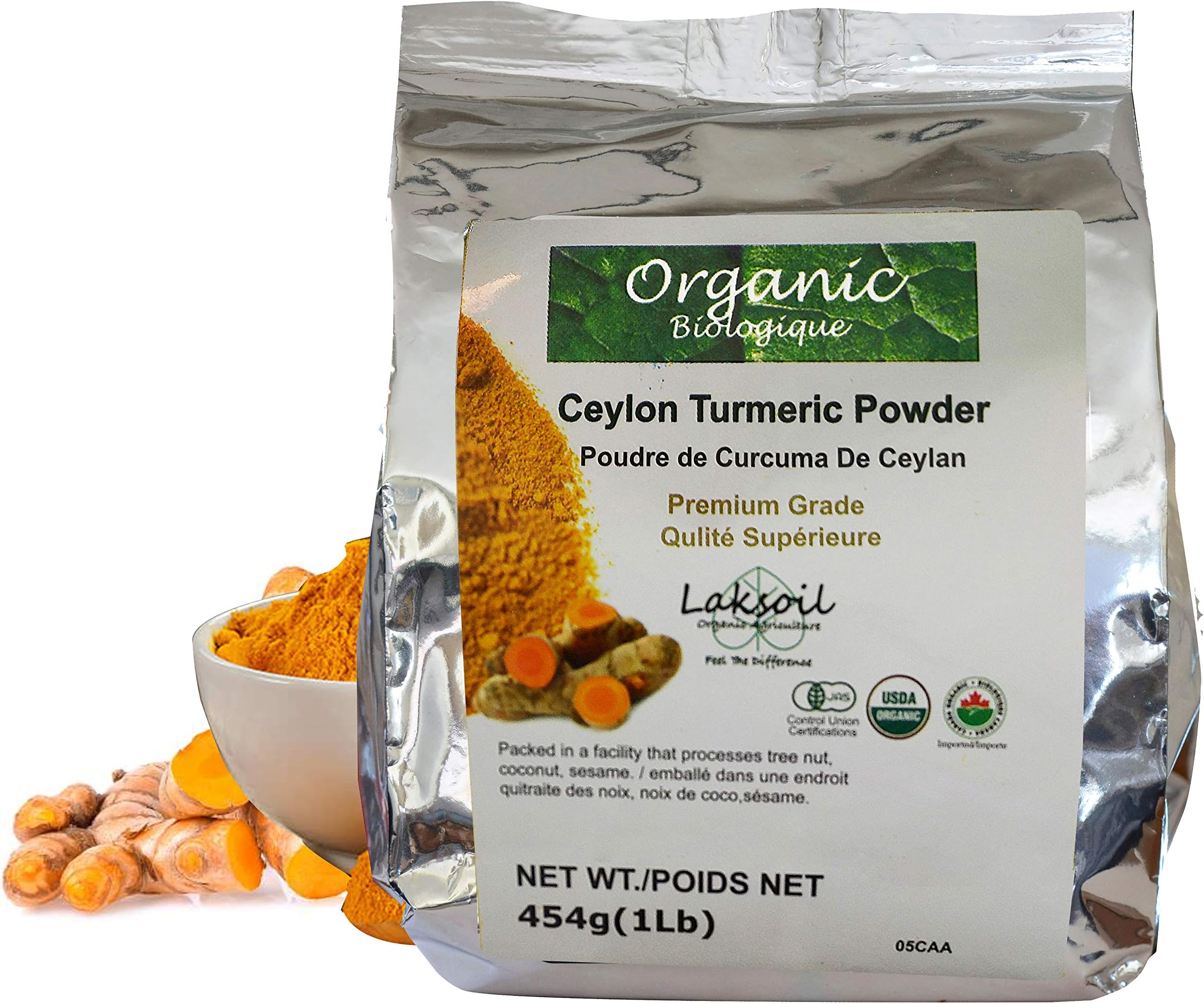 Certified Organic 1LB/456g Pure Premium Grade Ceylon Turmeric Powder