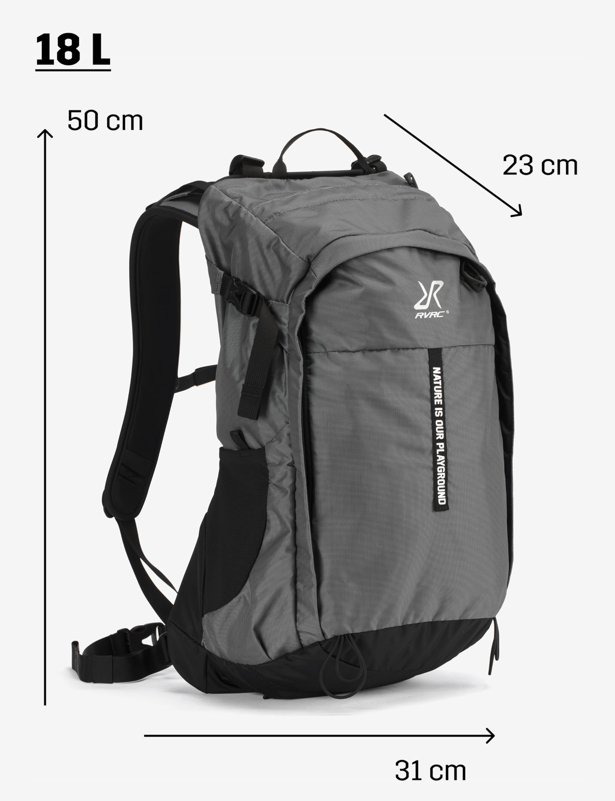 RevolutionRace Pathfinder Zaino da Trekking e Escursionismo, Sistema di Trasporto Ergonomico con Telaio in Alluminio, per Gite Giornaliere e Attività all'Aperto, Anthracite, 18L