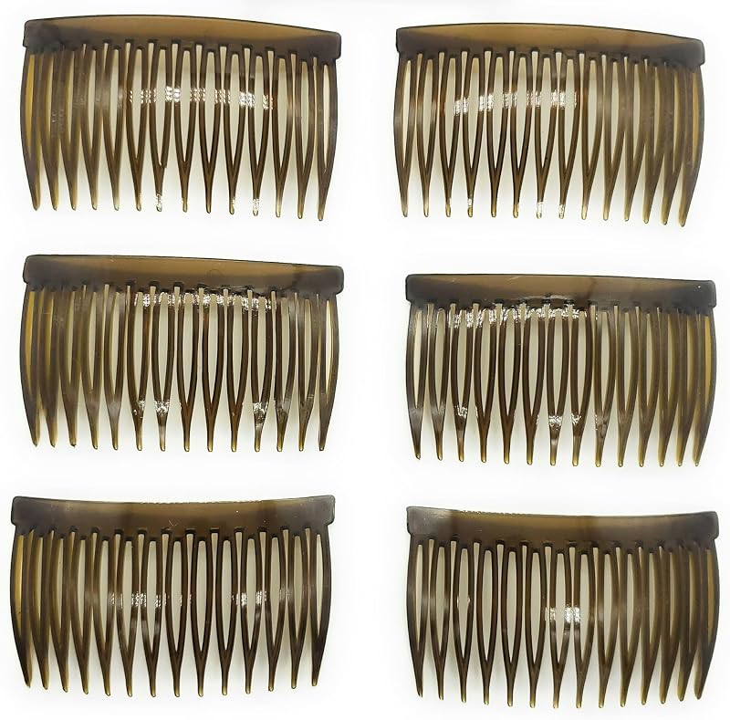 Good Hair Days USA Anti-Slip Side Combs for Daily, Secure Hold, 2⅞", 6 Pack | Curved Side Combs for Fine or Thick, All Hair Types. Good Grip, Secure Hold for Everyday Styles & Updos. Made in USA. 2 7/8"