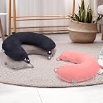 Zebrabox Travel Neck Pillow Cover U Shape Necks Pillows Case Replacement Covers Soft and Smooth Black (ONLY Pillow Cover, No Filler)