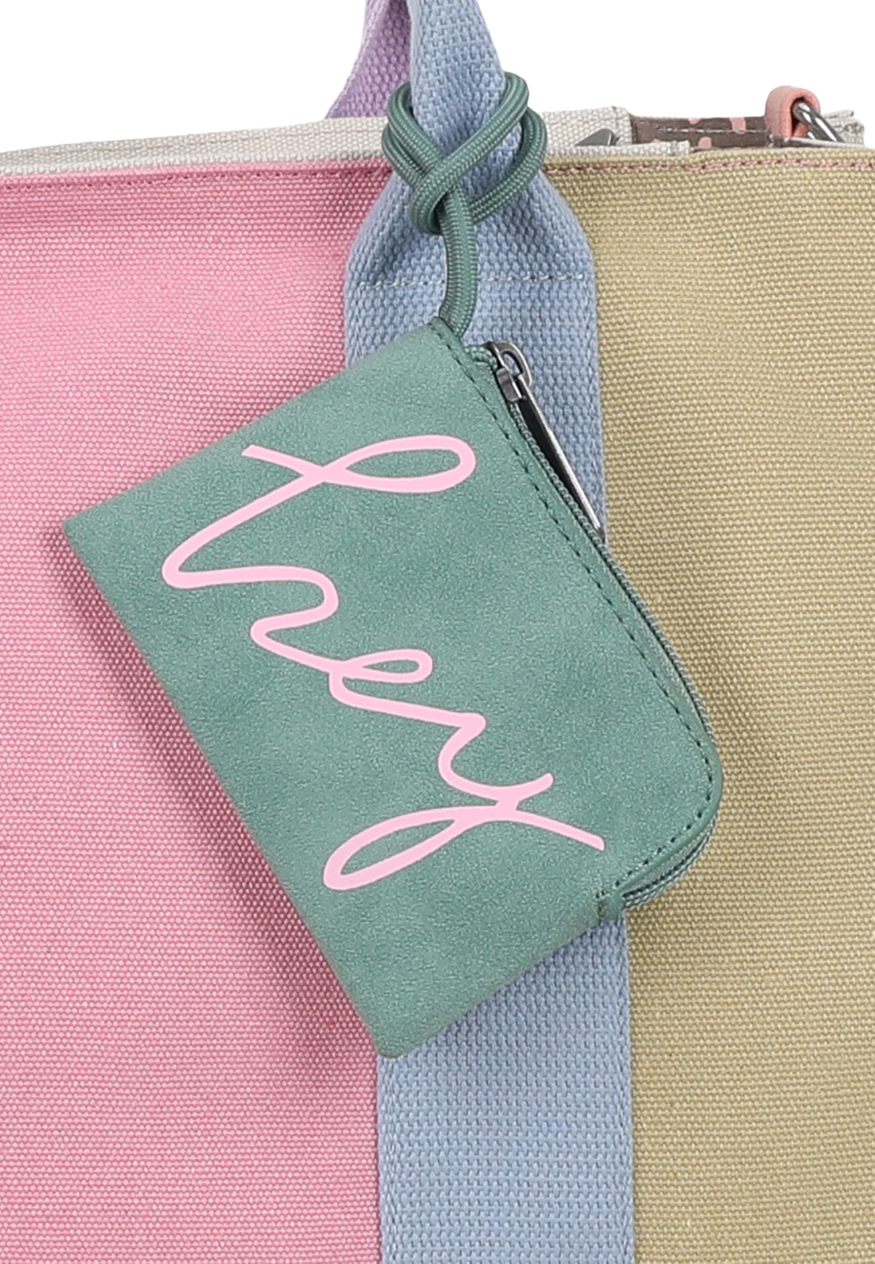 Fritzi Tote Shopper Limited Multi Damen Shopper Schultertasche Handtasche Freizeit Alltag Reißverschluss Canvas 29.5 x 40 x 14 cm, Bunt