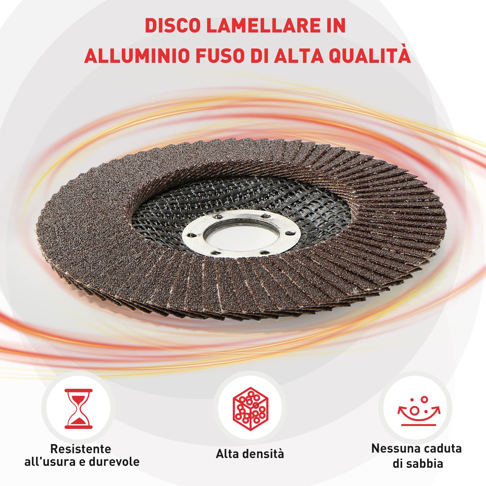 Dischi Abrasivi A Lamelle 76mm X 10mm - Set 8 Pezzi Grana 40/60/80/120 Per Smerigliatrice - Foto 3