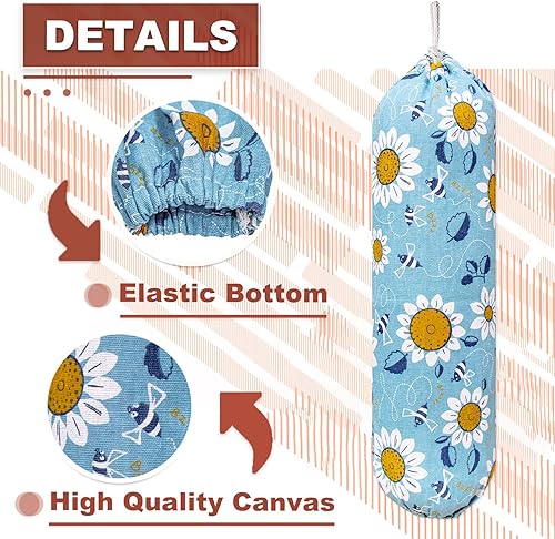 Miniatura 3 de Soporte para bolsas de plástico, organizador de bolsas de plástico para montaje en pared, dispensador de almacenamiento de bolsas de comestibles